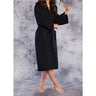 Unisex Square Pattern Waffle Kimono Robe - Long Length | Color: Black | Material: 65% Natural Cotton 35% Polyester | Available Sizes: Small/Medium, One Size Fits Most, XX-Large by SUMMA