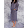 Unisex Square Pattern Waffle Kimono Robe - Long Length | Color: Charcoal | Material: 65% Natural Cotton 35% Polyester | Available Sizes: Small/Medium, One Size Fits Most, XX-Large by SUMMA