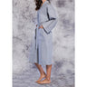 Unisex Square Pattern Waffle Kimono Robe - Long Length | Color: Gray | Material: 65% Natural Cotton 35% Polyester | Available Sizes: Small/Medium, One Size Fits Most, XX-Large by SUMMA