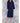 Unisex Square Pattern Waffle Kimono Robe - Long Length | Color: Navy Blue | Material: 65% Natural Cotton 35% Polyester | Available Sizes: Small/Medium, One Size Fits Most, XX-Large by SUMMA