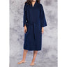 Unisex Square Pattern Waffle Kimono Robe - Long Length | Color: Navy Blue | Material: 65% Natural Cotton 35% Polyester | Available Sizes: Small/Medium, One Size Fits Most, XX-Large by SUMMA