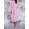 Unisex Square Pattern Waffle Kimono Robe - Long Length | Color: Pink | Material: 65% Natural Cotton 35% Polyester | Available Sizes: Small/Medium, One Size Fits Most, XX-Large by SUMMA
