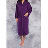 Unisex Square Pattern Waffle Kimono Robe - Long Length | Color: Purple | Material: 65% Natural Cotton 35% Polyester | Available Sizes: Small/Medium, One Size Fits Most, XX-Large by SUMMA
