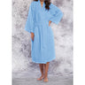 Unisex Square Pattern Waffle Kimono Robe - Long Length | Color: Serenity Blue | Material: 65% Natural Cotton 35% Polyester | Available Sizes: Small/Medium, One Size Fits Most, XX-Large by SUMMA
