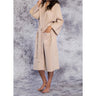 Unisex Square Pattern Waffle Kimono Robe - Long Length | Color: Taupe | Material: 65% Natural Cotton 35% Polyester | Available Sizes: Small/Medium, One Size Fits Most, XX-Large by SUMMA