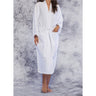 Unisex Square Pattern Waffle Kimono Robe - Long Length | Color: White | Material: 65% Natural Cotton 35% Polyester | Available Sizes: Small/Medium, One Size Fits Most, XX-Large by SUMMA