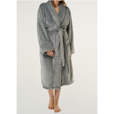 Unisex Super Soft Tahoe Microfleece Shawl Collar Robe | Color: Gray | Material: Microfleece | Available Sizes: One Size Fits Most by SUMMA