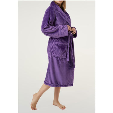 Unisex Super Soft Tahoe Microfleece Shawl Collar Robe | Color: Purple | Material: Microfleece | Available Sizes: One Size Fits Most by SUMMA