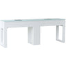 Valentino Lux Double Manicure Table with Tempered Glass Top / Available in Black or White by Whale Spa