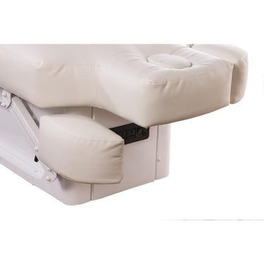 Vanita Luxury 4-Motor Electric Facial and Massage Bed / White with White Wood Base