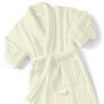Velour Stripe Bathrobe / Ecru by Boca Terry