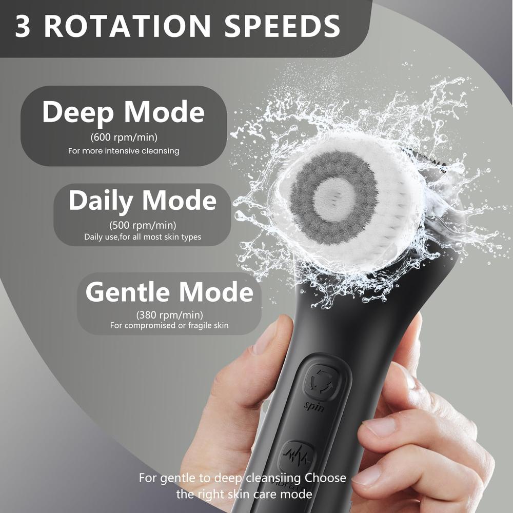 Vibrating Rotating Face Scrubber - Waterproof Facial Brush Vibrating Rotating Face Scrubber - Waterproof Facial Brush