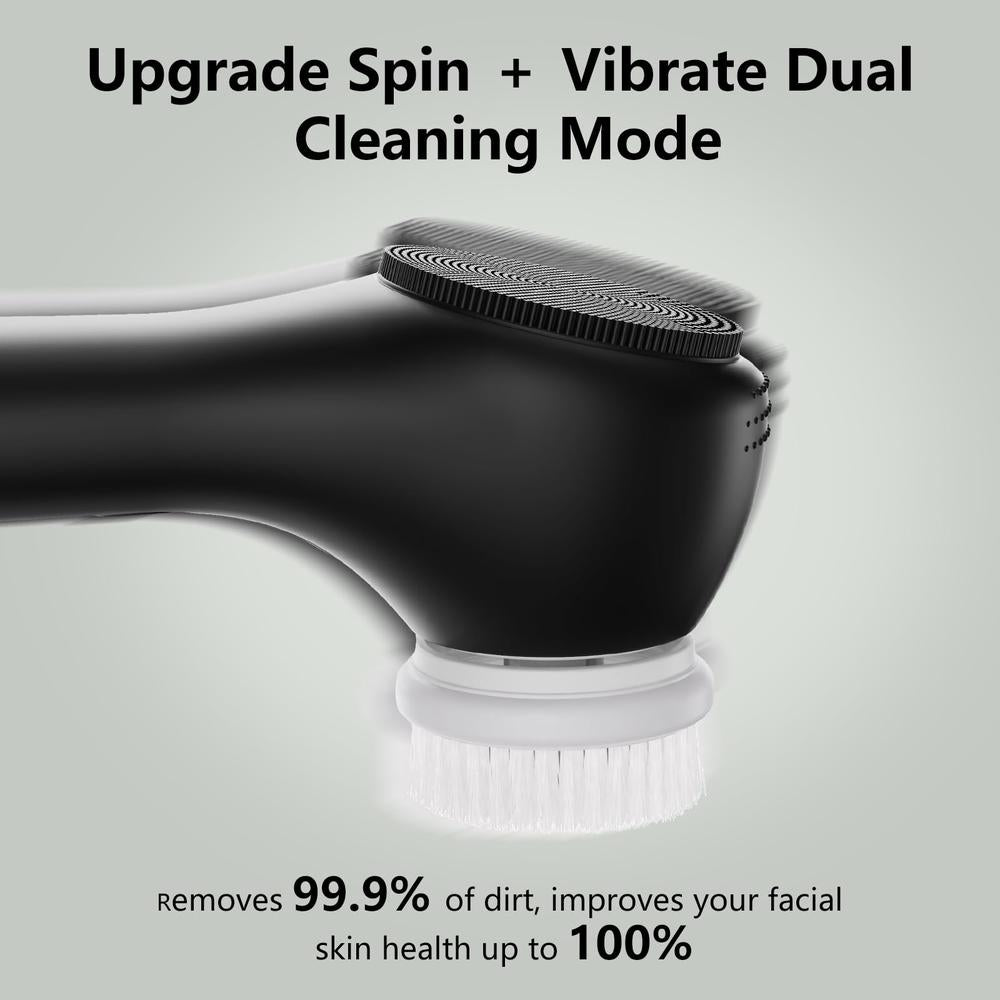 Vibrating Rotating Face Scrubber - Waterproof Facial Brush Pure Spa Direct Vibrating Rotating Face Scrubber - Waterproof Facial Brush Pure Spa Direct