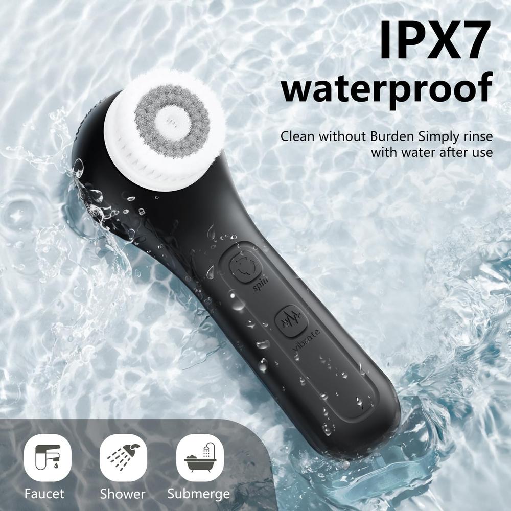 Vibrating Rotating Face Scrubber - Waterproof Facial Brush Vibrating Rotating Face Scrubber - Waterproof Facial Brush