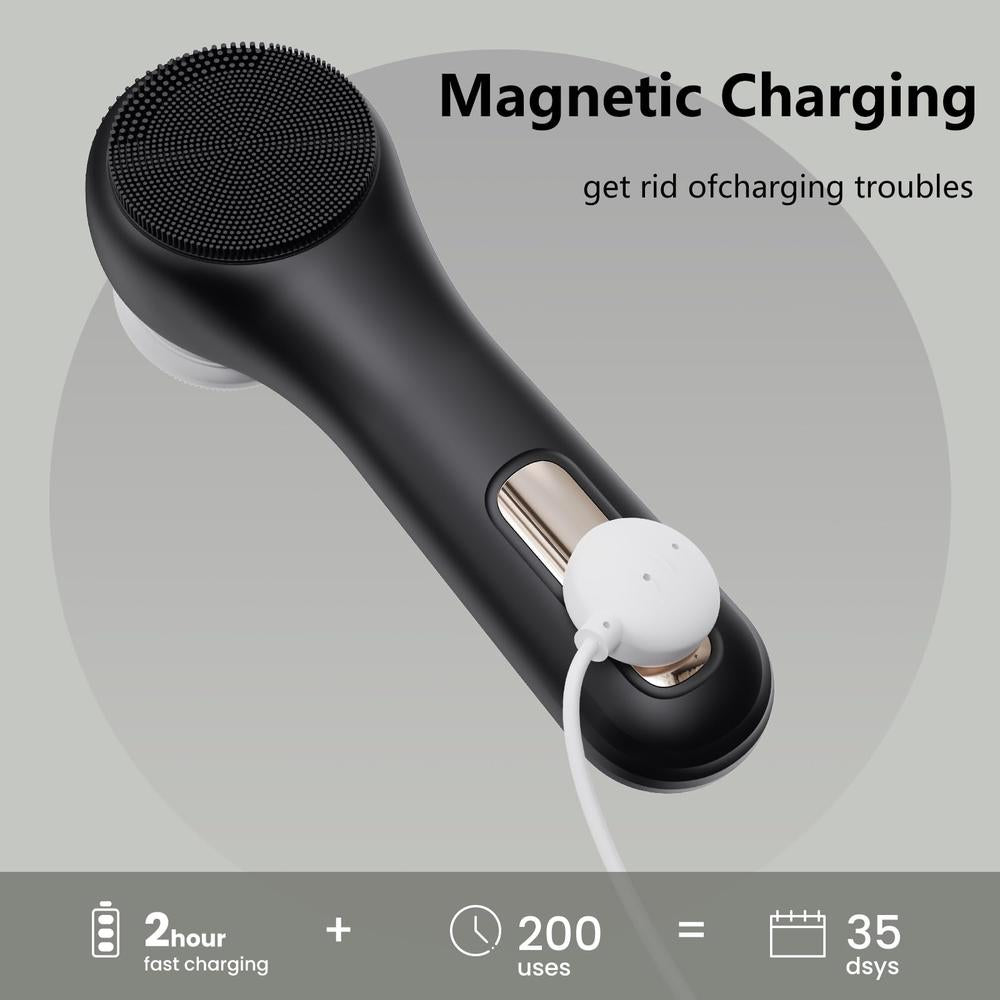 Vibrating Rotating Face Scrubber - Waterproof Facial Brush Pure Spa Direct Vibrating Rotating Face Scrubber - Waterproof Facial Brush Pure Spa Direct