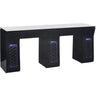 Vicki Double Nail Table with Tempered Glass Top / Available in Black or White by Whale Spa