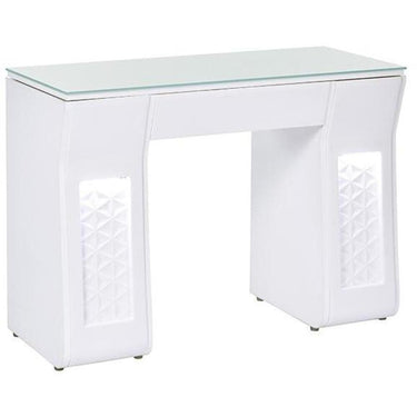Vicki Single Nail Table with Tempered Glass Top / Available in Black or White by Whale Spa