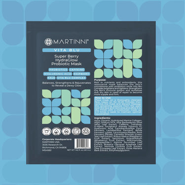 VITA BLU Super Berry HydraGlow Probiotic Sheet Mask / 8 Pack by Martinni