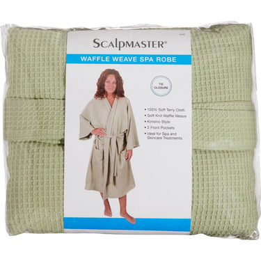 Waffle Weave Spa Robe - One Size Fits Most - Sage Green by Scalpmaster