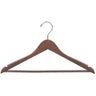 Walnut Hanger With Pants Bar And Chrome Accents / 5 Pack