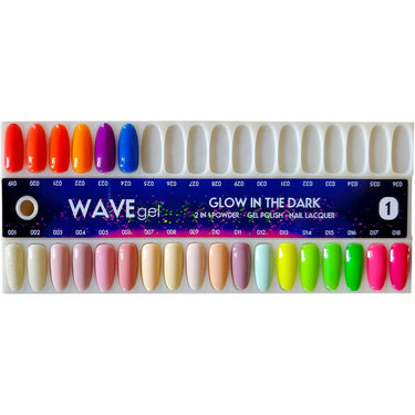 Wave Glow 3-In-1 Matching Combo Set / 1 Gel Polish 0.5 oz. + 1 Lacquer 0.5 oz. + 1 Dip Powder 2 oz. / 24 colors (#01- #24) FREE 1 Sample Tip