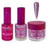 Wave Princess Collection 3-In-1 Matching Combo Set / 1 Gel Polish 0.5 oz. + 1 Lacquer 0.5 oz. + 1 Dip Powder 2 oz. / #119 Primerose glitter