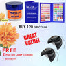 Wave Royal Collection - Gel Acrylic/Dipping Powder - 120 2 oz. Dips (#001 - #120) + Free 2 PND LED corded + 1 Color Booklet (value $350)