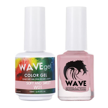 Wave Simplicity 2-In-1 Matching Duo Set / 1 Gel Polish 0.6 oz. + 1 Lacquer 0.5 oz. / #001 Soft And Sweet - 22698