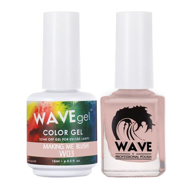 Wave Simplicity 2-In-1 Matching Duo Set / 1 Gel Polish 0.6 oz. + 1 Lacquer 0.5 oz. / #003 Making Me Blush - 22698