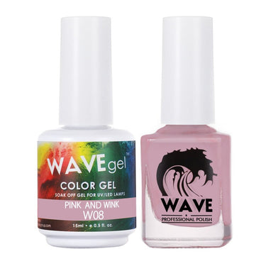 Wave Simplicity 2-In-1 Matching Duo Set / 1 Gel Polish 0.6 oz. + 1 Lacquer 0.5 oz. / #008 Pink And Wink - 22698