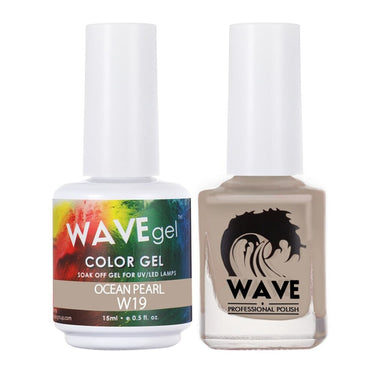 Wave Simplicity 2-In-1 Matching Duo Set / 1 Gel Polish 0.6 oz. + 1 Lacquer 0.5 oz. / #019 Ocean Pearl - 22698