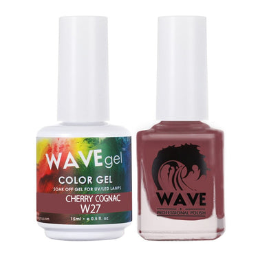 Wave Simplicity 2-In-1 Matching Duo Set / 1 Gel Polish 0.6 oz. + 1 Lacquer 0.5 oz. / #027 Cherry Cognac - 22698