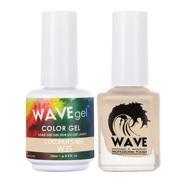 Wave Simplicity 2-In-1 Matching Duo Set / 1 Gel Polish 0.6 oz. + 1 Lacquer 0.5 oz. / #035 Coconut's Kiss - 22698