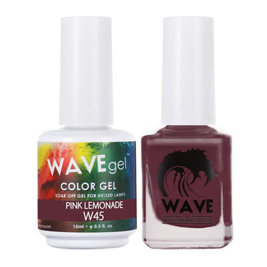 Wave Simplicity 2-In-1 Matching Duo Set / 1 Gel Polish 0.6 oz. + 1 Lacquer 0.5 oz. / #045 Pink Lemonade - 22698