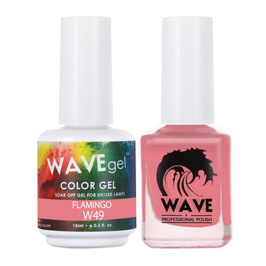 Wave Simplicity 2-In-1 Matching Duo Set / 1 Gel Polish 0.6 oz. + 1 Lacquer 0.5 oz. / #049 Flamingo - 22698