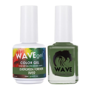 Wave Simplicity 2-In-1 Matching Duo Set / 1 Gel Polish 0.6 oz. + 1 Lacquer 0.5 oz. / #069 Evergreen Forever - 22698