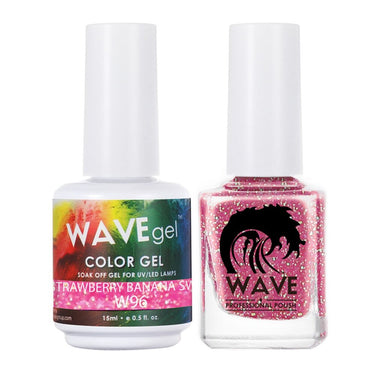 Wave Simplicity 2-In-1 Matching Duo Set / 1 Gel Polish 0.6 oz. + 1 Lacquer 0.5 oz. / #096 Strawberry Banana Swirl - 22698