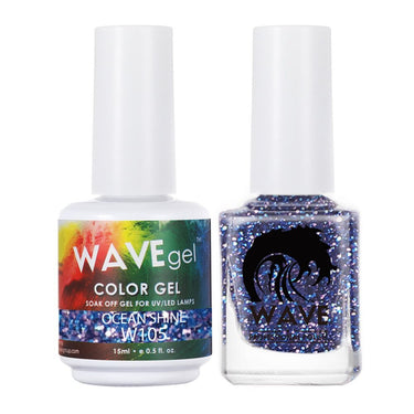 Wave Simplicity 2-In-1 Matching Duo Set / 1 Gel Polish 0.6 oz. + 1 Lacquer 0.5 oz. / #105 Ocean Shine - 22698