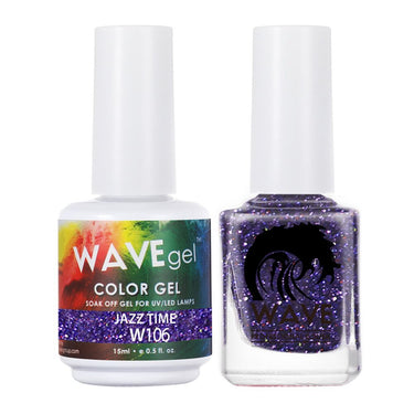 Wave Simplicity 2-In-1 Matching Duo Set / 1 Gel Polish 0.6 oz. + 1 Lacquer 0.5 oz. / #106 Jazz Time - 22698