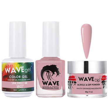 Wave Simplicity 3-In-1 Matching Combo Set / 1 Gel Polish 0.6 oz. + 1 Lacquer 0.5 oz. + 1 Dip Powder 2 oz. / #007 Sincerely, Me - 22700