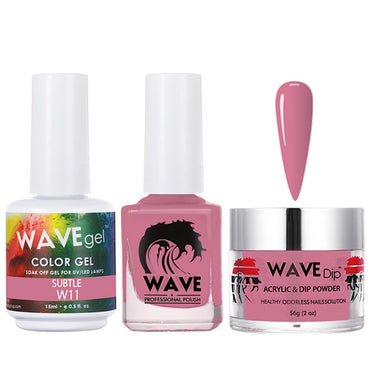 Wave Simplicity 3-In-1 Matching Combo Set / 1 Gel Polish 0.6 oz. + 1 Lacquer 0.5 oz. + 1 Dip Powder 2 oz. / #011 Subtle - 22700