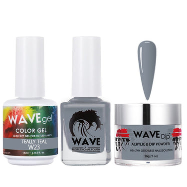 Wave Simplicity 3-In-1 Matching Combo Set / 1 Gel Polish 0.6 oz. + 1 Lacquer 0.5 oz. + 1 Dip Powder 2 oz. / #023 Teally Teal - 22700