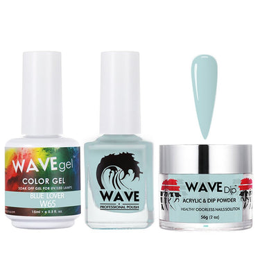 Wave Simplicity 3-In-1 Matching Combo Set / 1 Gel Polish 0.6 oz. + 1 Lacquer 0.5 oz. + 1 Dip Powder 2 oz. / #065 Blue Lover - 22700