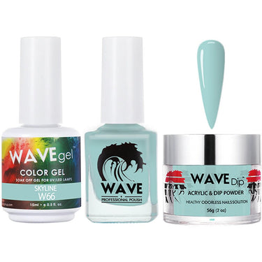 Wave Simplicity 3-In-1 Matching Combo Set / 1 Gel Polish 0.6 oz. + 1 Lacquer 0.5 oz. + 1 Dip Powder 2 oz. / #066 Skyline - 22700