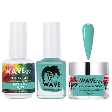 Wave Simplicity 3-In-1 Matching Combo Set / 1 Gel Polish 0.6 oz. + 1 Lacquer 0.5 oz. + 1 Dip Powder 2 oz. / #067 She's A Gem - 22700