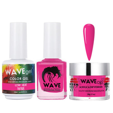 Wave Simplicity 3-In-1 Matching Combo Set / 1 Gel Polish 0.6 oz. + 1 Lacquer 0.5 oz. + 1 Dip Powder 2 oz. / #088 Low Heat - 22700