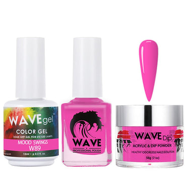 Wave Simplicity 3-In-1 Matching Combo Set / 1 Gel Polish 0.6 oz. + 1 Lacquer 0.5 oz. + 1 Dip Powder 2 oz. / #089 Mood Swings - 22700