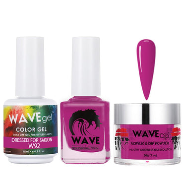 Wave Simplicity 3-In-1 Matching Combo Set / 1 Gel Polish 0.6 oz. + 1 Lacquer 0.5 oz. + 1 Dip Powder 2 oz. / #092 Dressed For Saigon - 22700