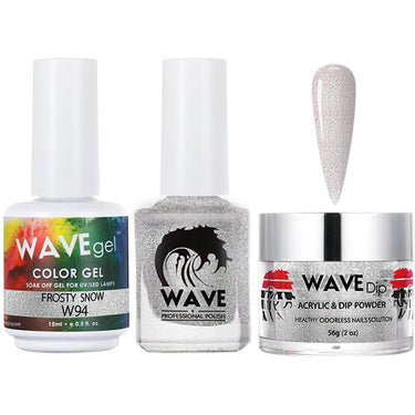 Wave Simplicity 3-In-1 Matching Combo Set / 1 Gel Polish 0.6 oz. + 1 Lacquer 0.5 oz. + 1 Dip Powder 2 oz. / #094 Frosty Snow - 22700