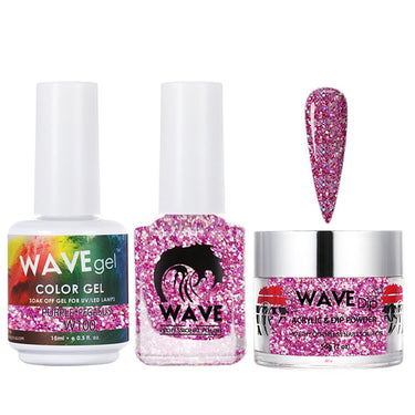Wave Simplicity 3-In-1 Matching Combo Set / 1 Gel Polish 0.6 oz. + 1 Lacquer 0.5 oz. + 1 Dip Powder 2 oz. / #100 Purple Pegasus - 22700